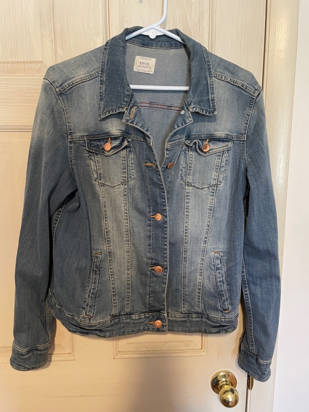 Mango Faded Light Blue Denim Jacket